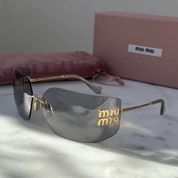 NEW Miu Miu MU54YS Grey Mask Sunglasses main image 5
